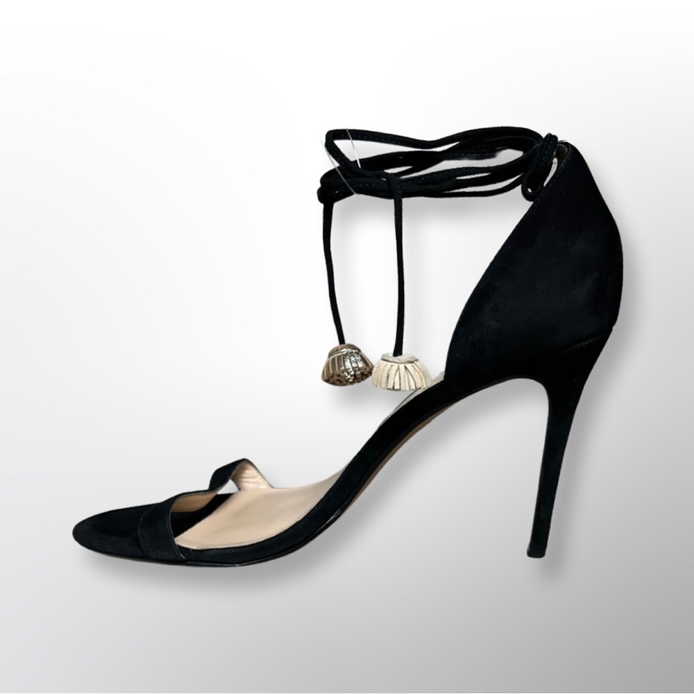 RAYE Betsy Black Pom Pom Heels